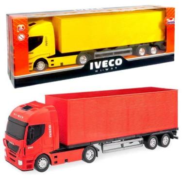 Carreta Bitrem Scania Bau Madeira Brinquedo 7eixo Cocacola