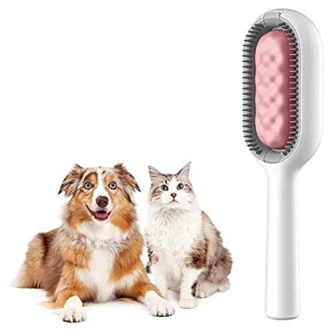 Imagem de Pente de Limpeza para Gatos, Portátil e Confortável Massagem nó Desembaraçar ABS 5,3 X 2,6 X 19 Cm Escova de Cabelo para Casa (cabelo curto rosa)