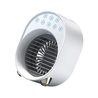 Imagem de 1 Unidade Ventilador De Ar Usb Ar Condicionado De Mesa Usb Ventilador De Ar Condicionado Mini Ventilador De Condicionamento Mini Ac Branco Filtro Escritório Abdômen Portátil