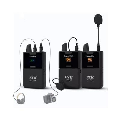 Imagem de Microfone Entrevista - Eyk Ew C102 - Lapela - 2 Trans/1 Rec para DSLR e Smartphone e PC
