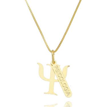 Imagem de Colar Profissão Psicologia - Semijoia Folheada a Ouro Lua Mia Joias