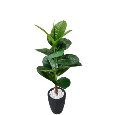 Imagem de Planta Artificial Figueira Ficus Lyrata Verde Vaso 3D Polietileno Decoração (3D Preto)
