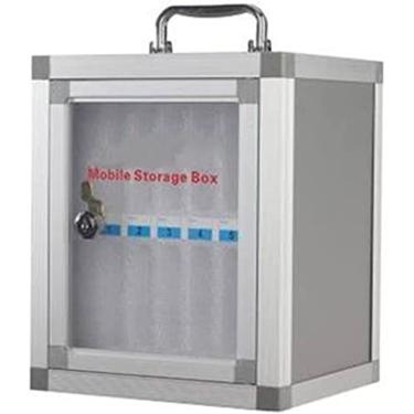 Imagem de Fechaduras Para Móveis Cofre Para Celular Escolar Funcionário Área De Trabalho Transparente Caixa De Armazenamento Para Celular Armário De Armazenamento Com Vários Compartimentos,Prata,48,Construc