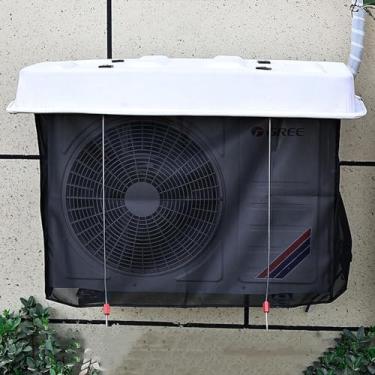 Imagem de Tampa da unidade de ar condicionado com tampa de malha AC, janela externa Capa de proteção de unidades AC Guarda-chuva de ar condicionado, cobertura de folha de proteção contra chuva e neve