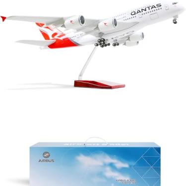 Imagem de QIYUMOKE 1/160 Airbus A380 Qantas Airways 18 inchs Large Diecast Airplane Model Kits with Stand Sky Jumbo Airliner Model Display Collectible for Aviation Enthusiast Gift