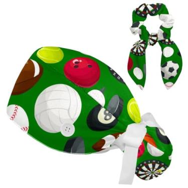 Imagem de Boné de uniforme médico com elásticos, boné de beisebol de futebol esportivo, chapéu de trabalho, bandagem elástica para mulheres, Multicolorido 1, Small-XX-Large
