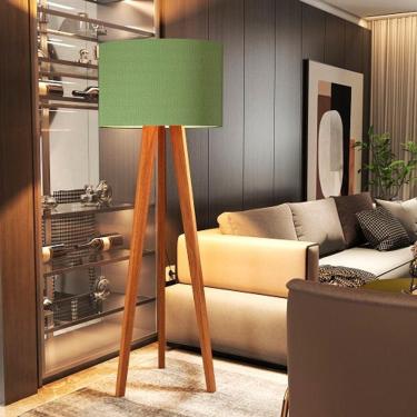 Imagem de Luminária De Chão Tripé Delta Com Cúpula Abajur Verde/Nature