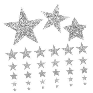 Imagem de Operitacx 50 Unidades Adesivo pano estrela cinco pontas cola quente Adesivo térmico remendos decorativos estrelas cola strass para tecido decoração remendos strass requintados