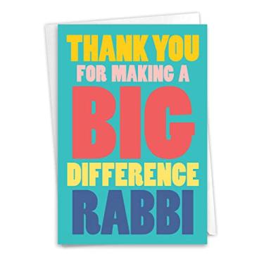 Imagem de NobleWorks - Cartão bem-humorado de agradecimento (clérigo) com envelope de 12,7 x 18 cm (1 cartão) Big Difference Rabino C8160TYG