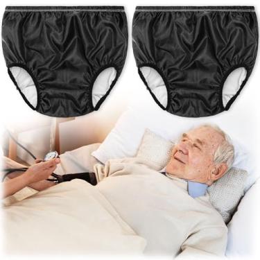 Imagem de Roupa íntima adulta plus size à prova de vazamento para incontinência, reutilizável de baixo ruído, impermeável, roupa íntima para adultos, preta, GG