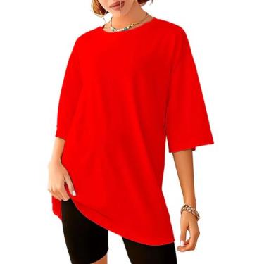 Imagem de Camiseta Oversized Feminina Vermelha - Gpm