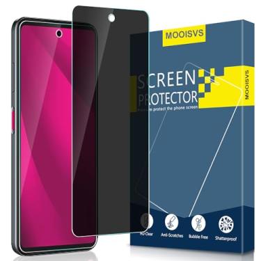 Imagem de MOOISVS Pacote com 2 protetores de tela de vidro temperado T-Mobile Revvl 7 Pro, película de vidro temperado Ultra HD, anti-espião, dureza 9H, antiarranhões, sem bolhas