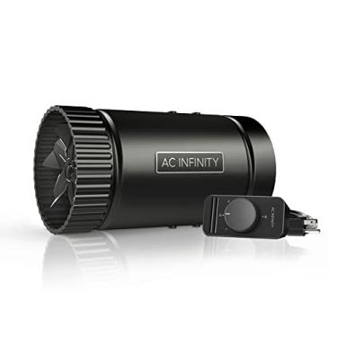 Imagem de AC Infinity RAXIAL S4, ventilador de duto de reforço em linha de 10 cm com controlador de velocidade – Ventilador HVAC em linha de baixo ruído para porões, banheiros, cozinhas, oficinas