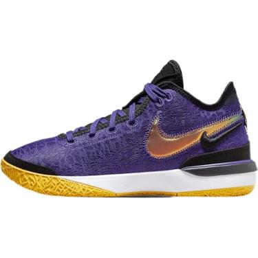 Imagem de Nike Tênis de basquete masculino Lebron NXXT Gen, Court Purple Light Thistle Heather University Gold, 41