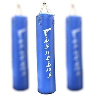 Imagem de Saco de pancadas para treinamento de boxe, saco de pancadas de treinamento de Muay Thai não preenchido com corrente suspensa, ótimo para MMA, kick boxing, artes marciais, azul, 180 cm