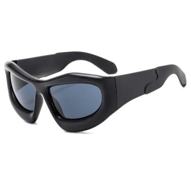 Imagem de VFDHN Esportes punk óculos de sol feminino oval óculos de sol masculino uv400 colorido espelho óculos, 2, um tamanho