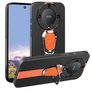 Imagem de Kainevy Capa para Honor Magic 5 Lite de couro durável de silicone para homens e mulheres capa preta à prova de choque Honor Magic 5 Lite capa de telefone com suporte magnético giratório 360 de luxo