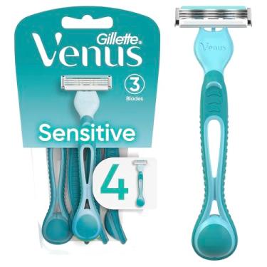 Imagem de Gillette Venus Simply 3 Lâminas descartáveis femininas sensíveis, pacote com 1 com 4 lâminas