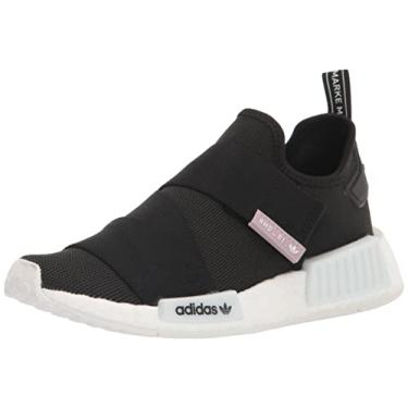 Imagem de adidas Tênis feminino sem cadarço NMD R1, Preto/Preto/Branco, 38
