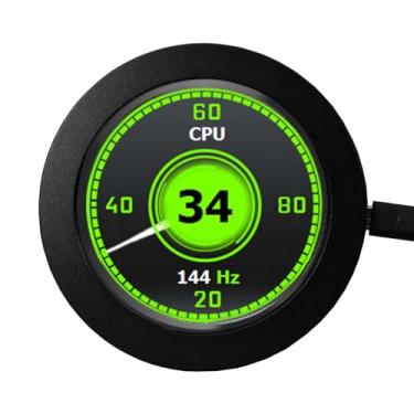 Imagem de FanyiTek Monitor redondo LCD de 5.3 cm, 480 x 480 IPS, 450 nit, porta de vídeo, alimentação micro USB, para exibição de capa de PC com temperatura de CPU GPU DIY