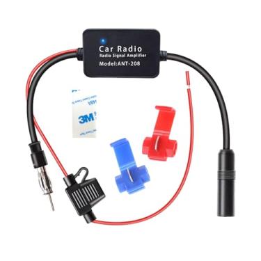 Imagem de Dickno Amplificador de Antena Veicular de 12 V, Amplifica Sinal e Reduz Ruído, Antena Rádio AM FM para Carro Estéreo, Universal