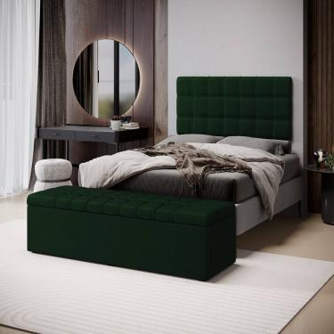 Imagem de Kit Painel Rana 200 e Calçadeira Alpha Veludo Aradecor