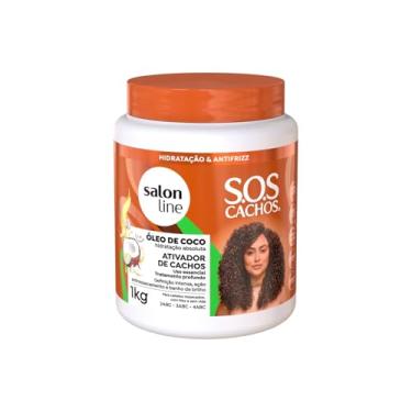 Imagem de Salon Line, Ativador de Cachos, SOS Cachos, Óleo de Coco, Vegano - Para Cabelos Ondulados, Cacheados e Crespos, 1kg