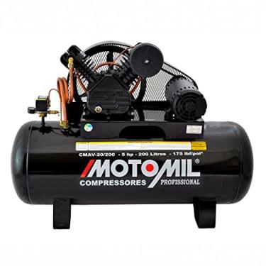 Imagem de Compressor de Ar 20 Pés Motomil CMAV-20/200 5HP 200 Litros Trifásico 220/380V