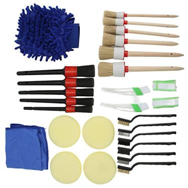 Imagem de Conjunto de Escovas de Detalhamento de Carro, Cerdas de Alta Densidade, Resistência, Flexibilidade, Uso Seco e Molhado, Kit de Lavagem de Carro para Carros, Bicicletas, Barcos