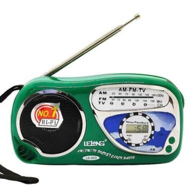 Imagem de Rádio AM/FM Portátil Com Relógio Digital YG-2019 - VERDE - LUCKY