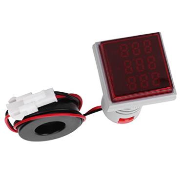Imagem de 3 Em 1 Display Digital Voltímetro Amperímetro Luz de Indicação 50-500V 0-100A 0-99Hz Medidor de Frequência de Corrente de Tensão CA Painel de Exibição de LED Quadrado Multímetro
