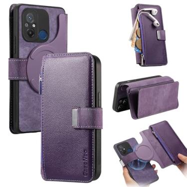 Imagem de Capa de Estojo Compatible with Xiaomi Redmi 12C Case Detachable Wallet Case with Card Holder 2 in 1 PU Leather Flip Folio Case with RFID Blocking Magnetic Stand Removable Shockproof Phone Cover Capa d