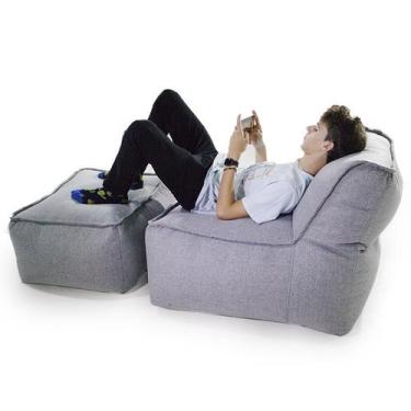 Imagem de Poltrona Mary com apoio de pés - recheada de pérolas de EPS - Good Puf