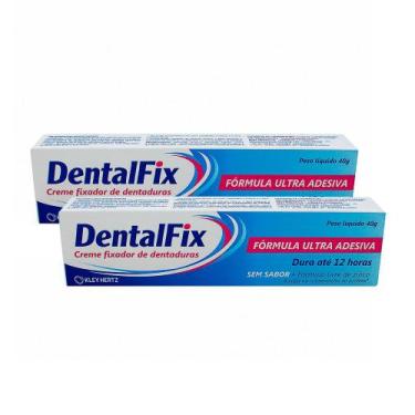 Imagem de Kit 2 DentalFix Creme Fixador de Dentaduras Sem Sabor com 40g