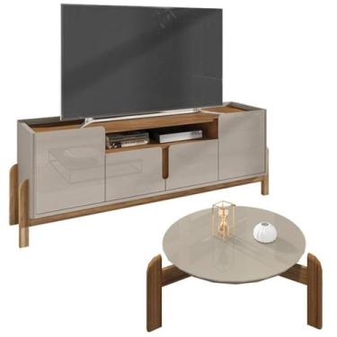 Imagem de Mesa de Centro 006008 e Rack Para TV 011080 Off White Cedro DCASA - CA