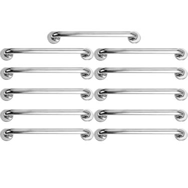 Imagem de Barra Alça Apoio 50cm Aço Inox Banheiro Kit 11 Uni Segurança Gestante Idoso Cadeirante Box Banheiro Corrimao Escada Acessibilidade Evita Acidentes