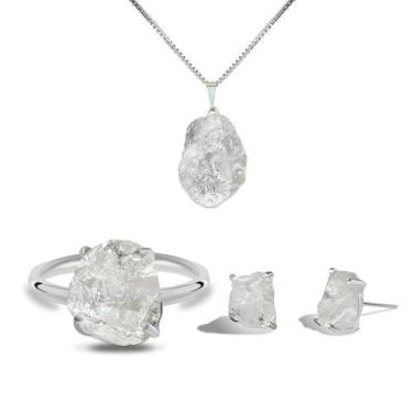 Imagem de Conjunto Natura Quartzo Cristal - Cristal Natural, Prata 925