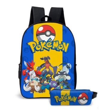 Imagem de Kit Mochila com Estojo Escolar Infantil do Pokémon Menina e Menina  - 