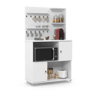 Imagem de Cantinho do Café/Armário de Cozinha Branco - Aconchego - Patrimar Móve