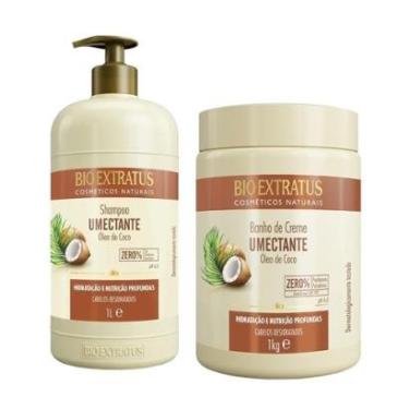 Imagem de Kit 1 Shampoo 1 Banho de Creme Umectante 1 L BIO EXTRATUS-Unissex
