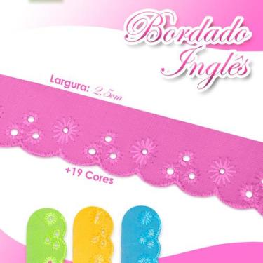 Imagem de Bordado Inglês - Rolo Com 13,7 Metros - Rosa Chiclete - Nº:140 - Ctl61
