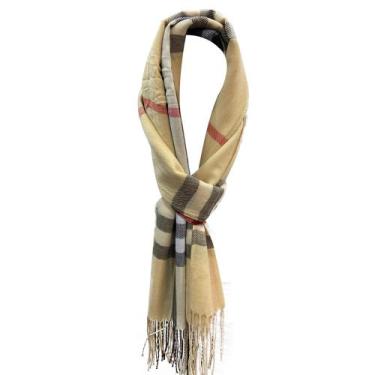 Imagem de Cachecol Casual Estampado listrado Inverno com Franja - Cachecol Estam