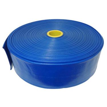 Imagem de Rolo de 15 Metros de Mangueira Flat Azul Achatada 4 Polegadas Irrigaçã