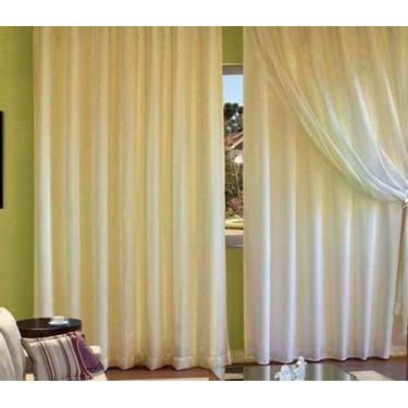 Imagem de Cortina Voil com Forro Microfibra 6mX2,80m p/ Trilho Suiço Duplo - Chr