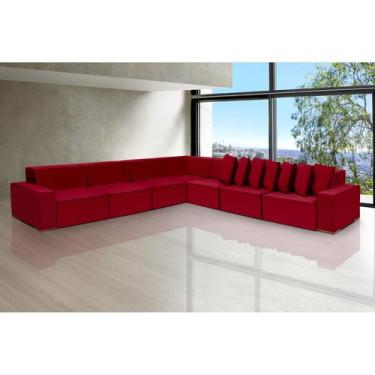 Imagem de Sofá Dubai 4.57x4.57m de Canto Retrátil - Sofisticato, vinho