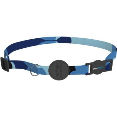Imagem de Coleira anti enforcamento meumiau camuflado azul - meuAuAu