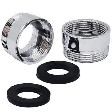 Imagem de Aerador adaptador de torneira para purificador de água, conector macho fêmea de 20 mm x 1 mm a 22 mm, adaptador de torneira de latão, aerador de conector de torneira para banheiro e cozinha (prata, 2