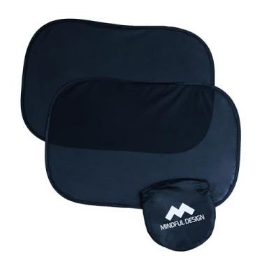 Imagem de Mindful Design - Persianas de janela de carro para bebês (pacote com 2) - Bloqueador de proteção solar de 53,3 cm x 35,5 cm - Protetor de brilho e proteção contra raios UV para seu filho - Telas de