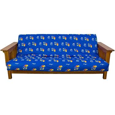 Imagem de College Covers Capa para futon Everything Comfy Kansas Jayhawks, tamanho completo (137 x 193 x 15 cm), serve para tapetes de 15 cm e 20 cm