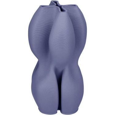 Imagem de Vaso Decorativo Enfiete Casa Aparador 3d Home&co Cerâmica 24x13x13cm Azul